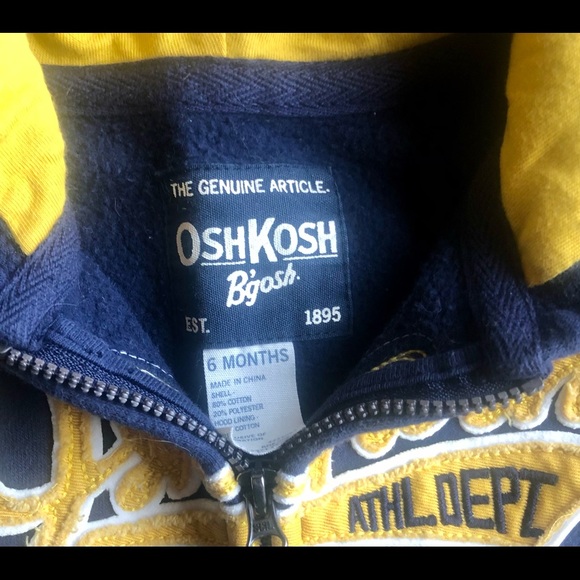 Oshkosh 6 Mo Navy Zip Up Hoodie - Picture 3 of 4
